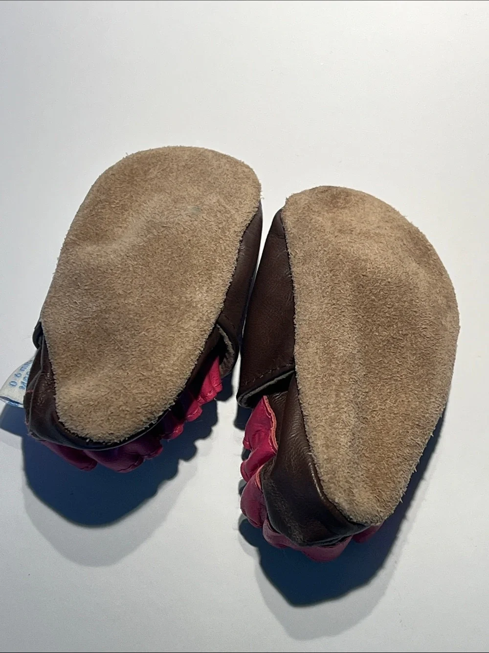Robeez Dark Brown and Pink Heart Baby Soft-Soled Shoes